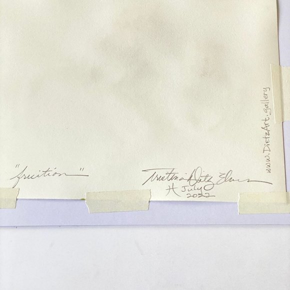 Fruition Original Handmade Watercolor Cactus Flower Painting 11x14in White Mat - Picture 6 of 7